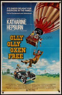 6c678 OLLY OLLY OXEN FREE 1sh '78 Katherine Hepburn, Taylor art from The Great Balloon Adventure!