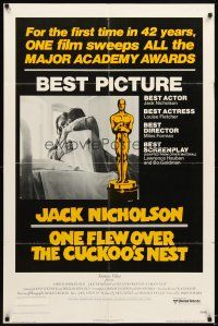 6c685 ONE FLEW OVER THE CUCKOO'S NEST awards 1sh '75 Jack Nicholson & Sampson, Milos Forman classic