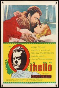 6c690 OTHELLO 1sh '55 Orson Welles in the title role w/pretty Fay Compton, Shakespeare!