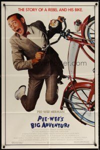 6c702 PEE-WEE'S BIG ADVENTURE 1sh '85 Tim Burton, best image of Paul Reubens & his beloved bike!