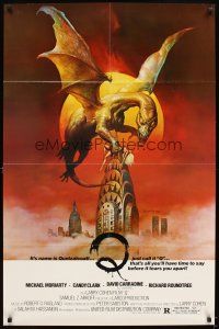 6c729 Q 1sh '82 great Boris Vallejo fantasy artwork of the winged serpent Quetzalcoatl!