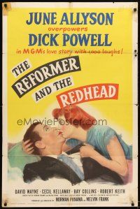 6c738 REFORMER & THE REDHEAD 1sh '50 June Allyson overpowers Dick Powell with 1000 laughs!