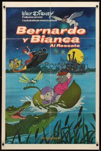 6c742 RESCUERS Spanish/U.S. 1sh '77 Disney mouse mystery adventure cartoon from Devil's Bayou!