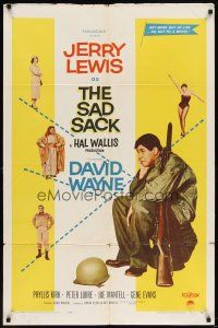 6c769 SAD SACK 1sh '58 wacky cross-eyed Jerry Lewis in the Foreign Legion!