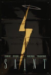 6c771 SAINT teaser DS 1sh '97 Val Kilmer, Elisabeth Shue, cool lightning bolt design!