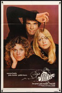 6c794 SHAMPOO 1sh '75 best close up of Warren Beatty, Julie Christie & Goldie Hawn!