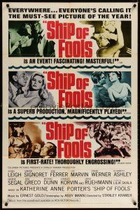 6c798 SHIP OF FOOLS style B 1sh '65 Stanley Kramer's movie based on Katharine Anne Porter's book!