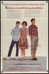 6c810 SIXTEEN CANDLES 1sh '84 Molly Ringwald, Anthony Michael Hall, directed by John Hughes!