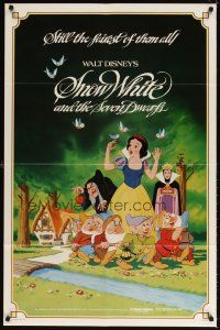 6c818 SNOW WHITE & THE SEVEN DWARFS 1sh R83 Walt Disney animated cartoon fantasy classic!