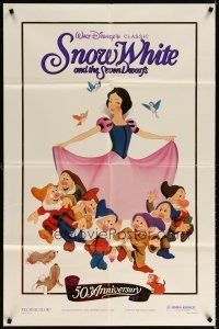 6c820 SNOW WHITE & THE SEVEN DWARFS foil 1sh R87 Walt Disney animated cartoon fantasy classic!