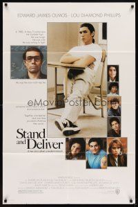 6c840 STAND & DELIVER style A 1sh '87 Edward James Olmos teaches Lou Diamond Phillips!