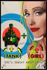 6c883 TANK GIRL teaser 1sh '95 Naomi Watts, wacky Lori Petty with cool futuristic tank!