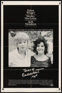 6c895 TERMS OF ENDEARMENT 1sh '83 great close up of Shirley MacLaine & Debra Winger!