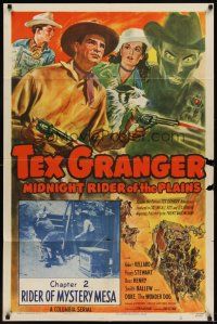 6c896 TEX GRANGER chapter 2 1sh '47 Robert Kellard western serial, Rider of Mystery Mesa!