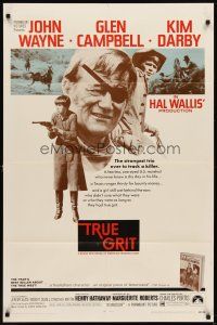 6c933 TRUE GRIT 1sh '69 John Wayne as Rooster Cogburn, Kim Darby, Glen Campbell