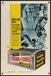 6c937 TRUNK TO CAIRO 1sh '66 Audie Murphy, George Sanders, cool action art w/dangerous babes!