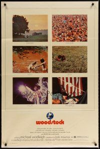 6c986 WOODSTOCK 1sh '70 six images of the most classic rock & roll concert!