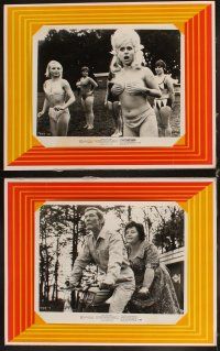 6d171 CARRY ON CAMPING 8 8x10 stills in 11x14 frame '71 AIP, Sidney James, wacky English nudist sex