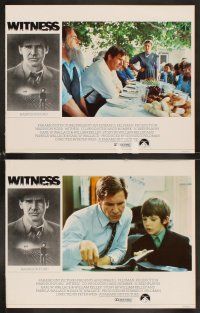 6d799 WITNESS 8 English LCs '85 cop Harrison Ford in Amish country, directed by Peter Weir!