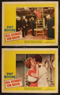 6d072 ALL HANDS ON DECK 8 LCs '61 Navy Captain Pat Boone, sexy Barbara Eden, Dennis O'Keefe