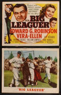 6d121 BIG LEAGUER 8 LCs '53 Edward G. Robinson, Vera-Ellen, Robert Aldrich directed, baseball!