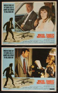 6d181 CHARLEY VARRICK 8 LCs '73 Walter Matthau & Felicia Farr in Don Siegel crime classic!