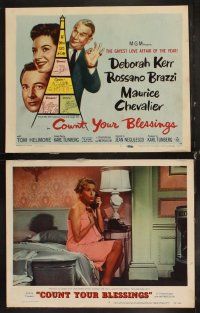 6d208 COUNT YOUR BLESSINGS 8 LCs '59 Kerr, Rossano Brazzi & Maurice Chevalier in Paris!