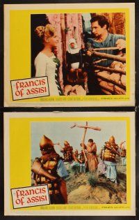 6d310 FRANCIS OF ASSISI 8 LCs '61 Michael Curtiz's story of a young adventurer in the Crusades!