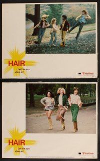 6d354 HAIR 8 LCs '79 Milos Forman musical, Nicholas Ray, Treat Williams, John Savage!