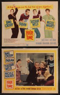 6d382 HIGH TIME 8 LCs '60 Blake Edwards directed, Bing Crosby, Fabian, sexy young Tuesday Weld!