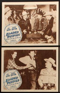 6d467 LOADED PISTOLS 8 LCs R63 Gene Autry playing guitar, fighting & riding Champion!