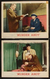6d534 MURDER AHOY 8 LCs '64 art of Margaret Rutherford as Agatha Christie's Miss Marple!