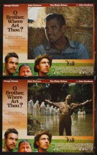 6d552 O BROTHER, WHERE ART THOU? 8 LCs '00 Coen Brothers, George Clooney, John Turturro!