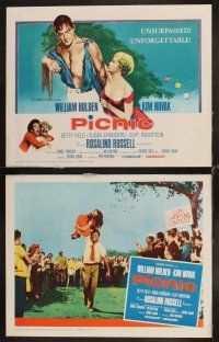 6d589 PICNIC 8 LCs R61 great title card artwork of William Holden & short-haired Kim Novak!