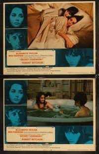 6d645 SECRET CEREMONY 8 LCs '68 Elizabeth Taylor, Mia Farrow, Robert Mitchum, Joseph Losey directed