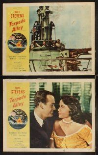 6d748 TORPEDO ALLEY 8 LCs '52 Mark Stevens, Dorothy Malone, cool World War II submarine images!