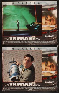 6d757 TRUMAN SHOW 8 LCs '98 Jim Carrey, Laura Linney, Ed Harris, directed by Peter Weir!