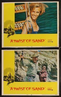 6d759 TWIST OF SAND 8 LCs '68 Richard Johnson & Honor Blackman searching the desert for treasure!