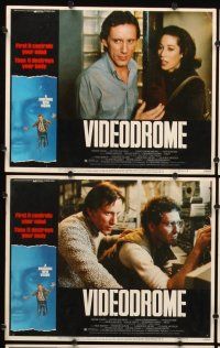 6d773 VIDEODROME 8 LCs '83 David Cronenberg, James Woods, Debbie Harry, horror sci-fi!