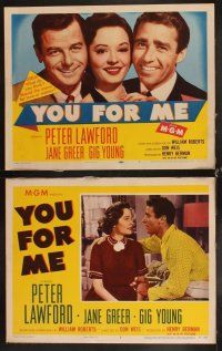 6d808 YOU FOR ME 8 LCs '52 should pretty Jane Greer marry Peter Lawford or Gig Young, money or love