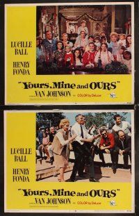 6d812 YOURS, MINE & OURS 8 LCs '68 Lucille Ball & Henry Fonda have 18 kids!