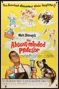 6g019 ABSENT-MINDED PROFESSOR 1sh R74 Walt Disney, Flubber, Fred MacMurray in title role!