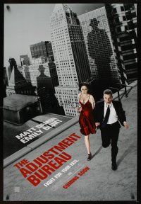 6g023 ADJUSTMENT BUREAU teaser DS 1sh '11 cool image of Matt Damon & sexy Emily Blunt on the run!
