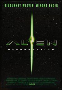 6g039 ALIEN RESURRECTION style B advance DS 1sh '97 Sigourney Weaver, Winona Ryder, sci-fi sequel!