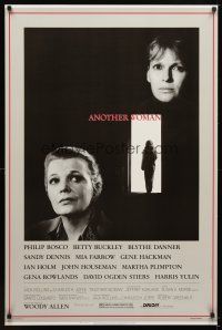 6g052 ANOTHER WOMAN 1sh '88 directed by Woody Allen, w/Gena Rowlands & Mia Farrow!