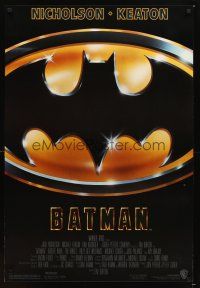 6g082 BATMAN 1sh '89 Michael Keaton, Jack Nicholson, directed by Tim Burton!