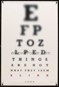 6g119 BLINK style A teaser 1sh '94 Madeleine Stowe, cool fuzzy image of eye chart!