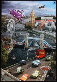 6g168 CARS 2 advance DS 1sh '11 Walt Disney animated automobile racing, cool image of bridge!
