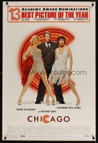 6g174 CHICAGO awards 1sh '02 sexy dancers Renee Zellweger & Catherine Zeta-Jones, Richard Gere!