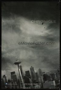 6g177 CHRONICLE style A teaser DS 1sh '12 cool image of Seattle skyline & people flying!